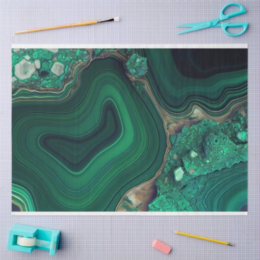 Papier Mousseline Malachite Cu6CO3(OH)2 (Artisanat)