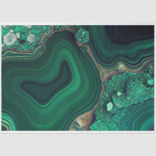 Papier Mousseline Malachite Cu6CO3(OH)2 (Recto)