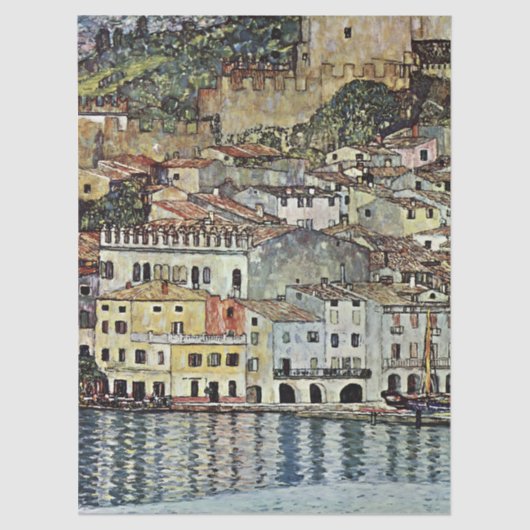 Papier Mousseline Malcesine au lac de Garde par Gustav Klimt (Recto)