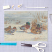 Papier Mousseline Mallard et turquoise dans la neige, Oiseaux (Artisanat)