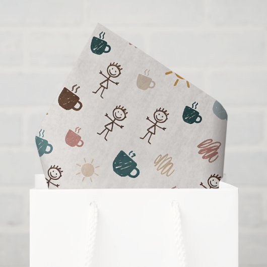 Papier Mousseline Maman Café Joyeuse (Sac cadeau)