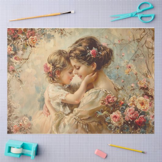 Papier Mousseline Maman et moi (Artisanat)