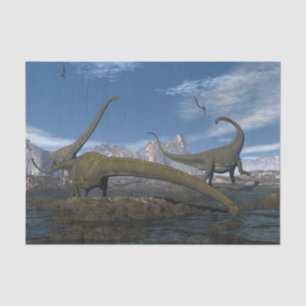 Papier Mousseline Mamenchisaurus dinosaures troupeau - rendu 3D