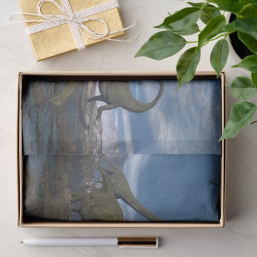 Papier Mousseline Mamenchisaurus dinosaures troupeau - rendu 3D (Cadeau)