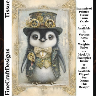 Papier Mousseline Manchot bébé Steampunk victorien DL3L découpage