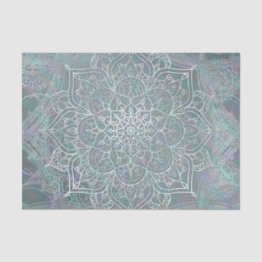 Papier Mousseline Mandala Bohème Chic à reflets irisés (Recto)