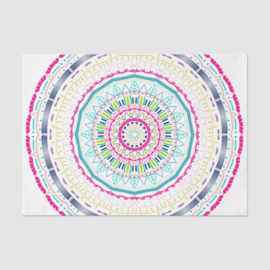 Papier Mousseline mandala coloré (Recto)