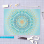 Papier Mousseline Mandala de Boho d'or de turquoise (Artisanat)