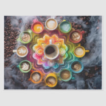 Mandala de haricot Java, tasses colorées