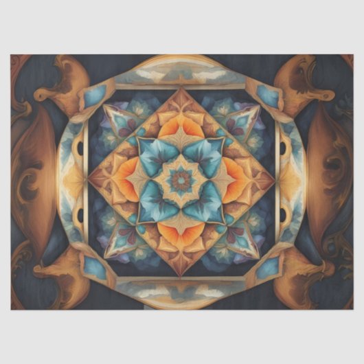 Papier Mousseline  Mandala Douce Couleur decoupage (Recto)