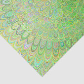 Papier Mousseline Mandala floral vert de plume (Détail)