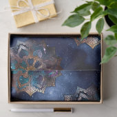 Papier Mousseline Mandala Gold et Green sur la page de découpage Dar (Cadeau)