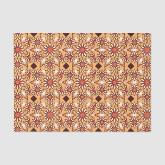 Papier Mousseline Mandala motif, bronzage caramel, chocolat (Recto)