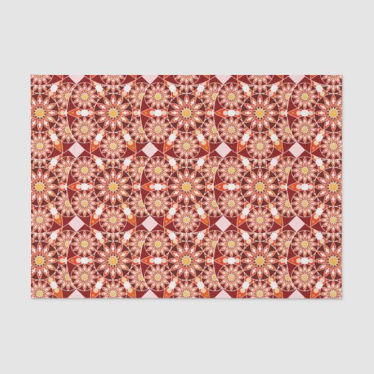 Papier Mousseline Mandala motif, marron, rouille, bronzage, beige (Recto)