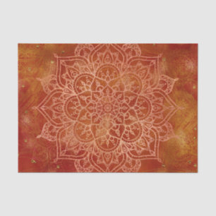 Papier Mousseline Mandala orange et Glamour doré Moderne et Chic