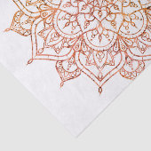 Papier Mousseline Mandala rose et orange sur Glam blanc (Détail)