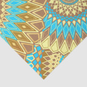 Papier Mousseline Mandala superposé bleu marron or (Détail)