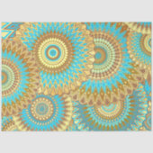 Papier Mousseline Mandala superposé bleu marron or (Recto)
