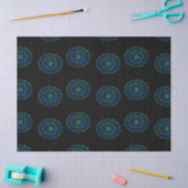 Papier Mousseline Mandala vert bleu (Artisanat)