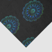 Papier Mousseline Mandala vert bleu (Détail)