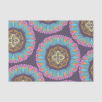 Mandalas de dentelle jaune violet de Bohème