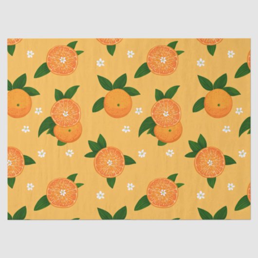Papier Mousseline Mandarines d'été (Recto)