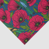 Papier Mousseline Mangeurs d'abeilles et pavots (Détail)