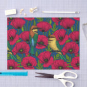 Papier Mousseline Mangeurs d'abeilles et pavots (Artisanat)