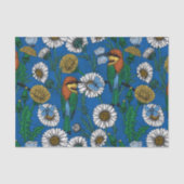 Papier Mousseline Mangeurs d'abeilles sur bleu (Recto)