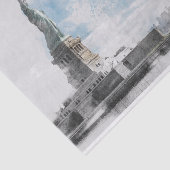 Papier Mousseline Manhattan Nyc Liberty Statue (Détail)