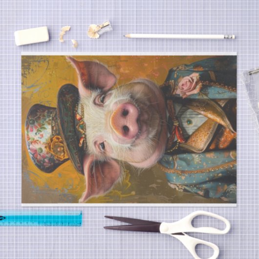 Papier Mousseline Mania de porc1 (Artisanat)