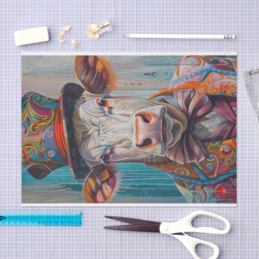 Papier Mousseline Mania de vache2 (Artisanat)