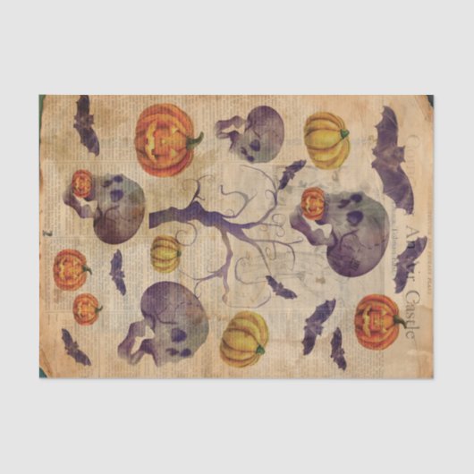 Papier Mousseline Manuel Halloween Halloween Skuls chauves-souris (Recto)