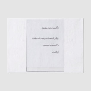 Papier Mousseline Manuscrit français renversé pour des festins