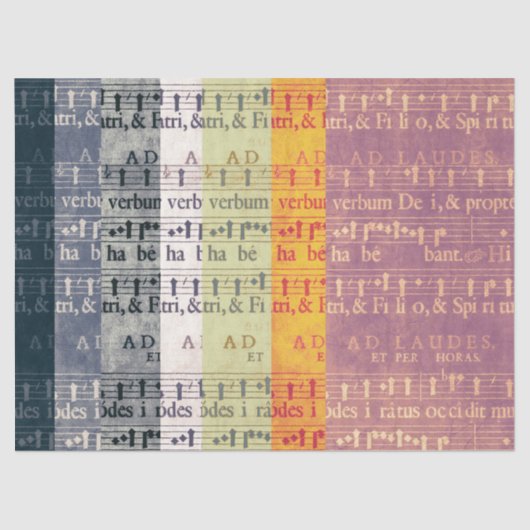 Papier Mousseline Manuscrits multicolores médiévaux de musique (Recto)