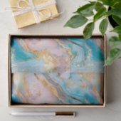 Papier Mousseline Marble Pastels et Gold Foil Look (Cadeau)