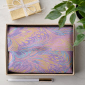 PAPIER MOUSSELINE MARBLED PAPER,ABSTRACT PINK BLUE PEACOCK PATTERN (Cadeau)