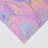 PAPIER MOUSSELINE MARBLED PAPER,ABSTRACT PINK BLUE PEACOCK PATTERN (Détail)