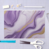 Papier Mousseline Marbre Abstrait de Parties scintillant violet et o (Artisanat)