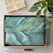 Papier Mousseline Marbre Abstrait vert et turquoise (Cadeau)