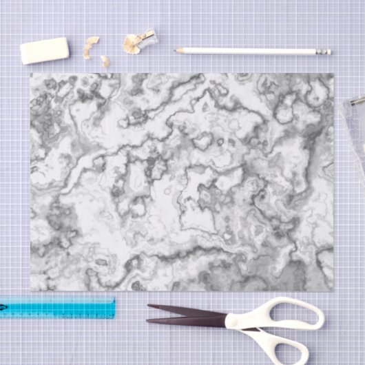 Papier Mousseline Marbre blanc (Artisanat)