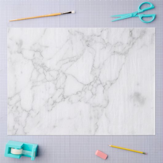 Papier Mousseline Marbre Blanc (Artisanat)