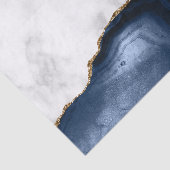 Papier Mousseline Marbre blanc Agate Navy Blue dorée (Détail)