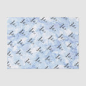 Papier Mousseline Marbre Blanc Bleu Clair (Recto)