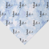 Papier Mousseline Marbre Blanc Bleu Clair (Détail)