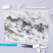 Papier Mousseline Marbre blanc et gris (Artisanat)