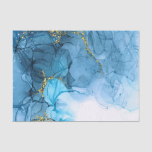 Papier Mousseline Marbre bleu Abstrait