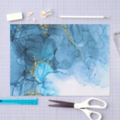 Papier Mousseline Marbre bleu Abstrait (Artisanat)