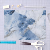 Papier Mousseline marbre bleu abstrait motif côtier (Artisanat)