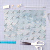 Papier Mousseline Marbre Bleu Cendre Doux (Artisanat)